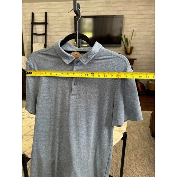 Lululemon Heathered Black Evolution Short-Sleeve Polo Shirt Mens Size M - Picture 5 of 5